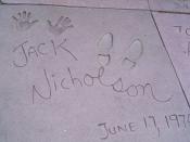 Jack Nicholsons foot/handprint at Grauman's Chinese Theatre, in Los Angeles, California.