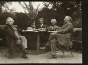 Gruppebilde av Edvard og Nina Grieg, Percy Grainger og Julius Röntgen, 1907