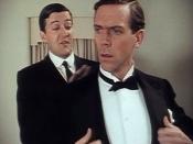 Stephen Fry (left) as Jeeves and Hugh Laurie as Bertie Wooster in the TV series Jeeves and Wooster.