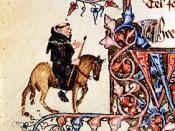 Portrait of the Friar from the Ellesmere Manuscript of The Canterbury Tales by Geoffrey Chaucer