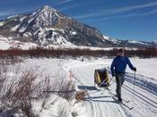 Nordic skiing on Crested Butte Nordic Center trail system just north of Crested Butte, Colorado. Freshly groomed trails. (c) TRAILSOURCE.COM