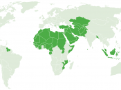 English: Map of the world showing the member states of the Organisation of the Islamic Conference.
