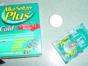 Alka Seltzer Plus packaging and tablet