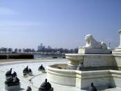 English: The James Scott Memorial Fountain in Belle Isle Park, Detroit, Michigan, United States, drained dry.