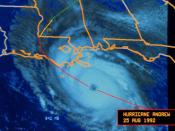 Hurricane Andrew approaching the coast of Louisiana