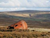English: I was abducted by aliens A rusty, decaying old boiler or tank at Hope Head.