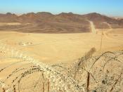 English: Looking north along Egypt-Israel border north of Eilat.