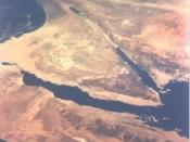 The Sinai peninsula and the present day Israel, Egypt and the Palestinian territories