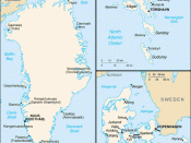 Enlargeable map of Denmark (bottom right), the Faroe Islands (top right) and Greenland (left).