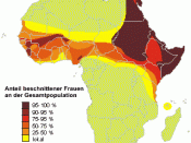 English: The approximate prevalence of Female Genital Mutilation in Africa