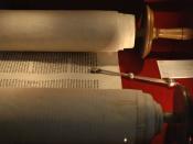 A Sefer Torah, the traditional form of the Hebrew Bible, is a scroll of parchment.