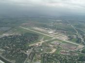 English: This is a photo I took of Offutt Air Force Base near Omaha, Nebraska, from an airline while on final approach to Eppley Airfield.