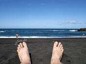 Lazzy Feet on a Blue Ocean Beach vacation