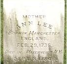 English: Mother Ann Lee tombstone 2006