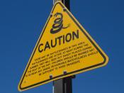 Caution, rattlesnakes (sign), eastern California
