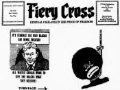 An inflammatory KKK cartoon from The Fiery Cross that was used as evidence in the civil trial that followed the murder of Michael Donald.