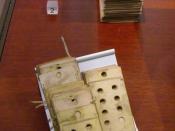 Punched cards for programming the Analytical Engine, 1834-71 "Babbage intended to use punched cards to feed instructions and data into the Analytical Engine. The smaller cards are 'Operational Cards' which specify the mathematical operations to be pe