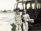 Byons and Boyden at Kimpo Airfield, Korea,Â