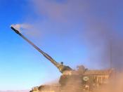 Dutch army (Panzerhaubitze 2000) firing on Taliban in Chora District, Afghanistan