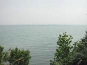 Lake Erie, looking southward from a high rural bluff, near Leamington, Ontario