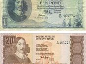 Old South African currency featuring Jan van Riebeeck
