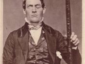 Phineas Gage displaying ptosis after his famous brain injury