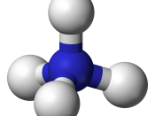 Ball-and-stick model of the ammonium cation