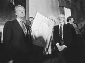 Jimmy Carter with Andy Warhol during a reception for inaugural portfolio artists