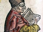 Depiction of the Venerable Bede (CLVIIIv) from the Nuremberg Chronicle, 1493.