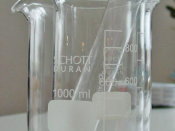 Schott Duran glassware. A 1000 ml and 600 ml beaker and a 30mm diameter test tube.