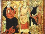 English: King Henry II and Thomas Archbishop Česky: Jindřich II. a Thomas Beckett From the Liber Legum Antiquorum Regum, a 12th century work