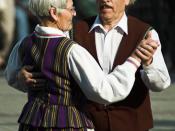 English: Old man and old woman, traditional Lithuanian dance