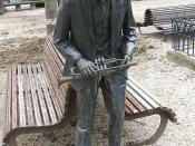 bronze statue dedicated to Wynton Marsalis at the Parque de la Florida, Vitoria-Gasteiz, Spain