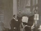 An African-American man gives a piano lesson to a young African-American woman, in 1899 or 1900, in Georgia, USA. Photograph from a collection of W. E. B. Du Bois.