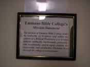 Emmaus Bible College's Mission Statement