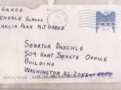 A letter sent to Senate Majority Leader Tom Daschle containing anthrax powder killed two postal workers