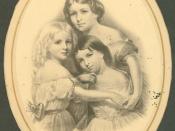 English: Portrait of the three daughters of American poet Henry Wadsworth Longfellow. The original still hangs in the dining room of Longfellow's home in Cambridge, MA. The image was used during the children's lifetimes to illustrate the poem 