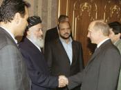 English: DUSHANBE. President Putin with former Afghan President Burhanuddin Rabbani. Русский: ДУШАНБЕ. С Президентом Афганистана Бурхануддином Раббани.