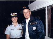 Portrait of LT Sandra L. Stosz with President George H. W. Bush
