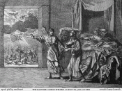 English: An etching by Jan Luyken illustrating Luke 17:34 in the Bowyer Bible, Bolton, England.