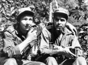 Raul Castro, left, with has his arm around second-in-command, Ernesto “Che” Guevara, in their Sierra de Cristal Mountain stronghold south of Havana, Cuba, during the Cuban revolution.