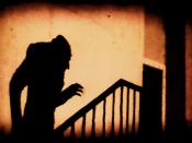 A screenshot of the 1922 film, Nosferatu. Though the film is in the public domain in the US, It is not in the public domain outside of US (and it's origin).