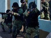 English: Mexican army in tactical gear and current Mexican digital BDU