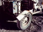 Improvised wheel fender extension via duct tape, Apollo 17.