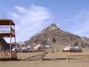 English: A camp of a Mongolian tribe.