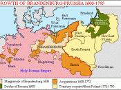 Growth of Prussia. Yellow territories are the ones gained during partitions of Poland