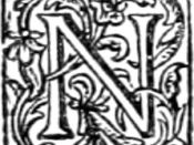 Initial N from the 1st (1895) Henry Holt & Company edition of H. G. Wells' The Time Machine