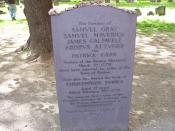 English: My photo of the Boston Massacre victims grave including Crispus Attucks in Boston Massachusetts' Granary Burying Ground.