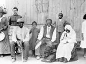 Tubman (far left), with Davis (seated, with cane), their adopted daughter Gertie (beside Tubman), Lee Cheney, John 