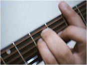 English: Picture taken from taking barre chord on guitar.